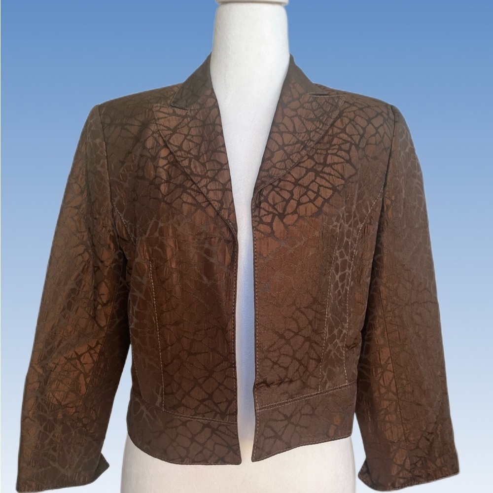Alberto Makali Brown Croc-Pattern Blazer size 8